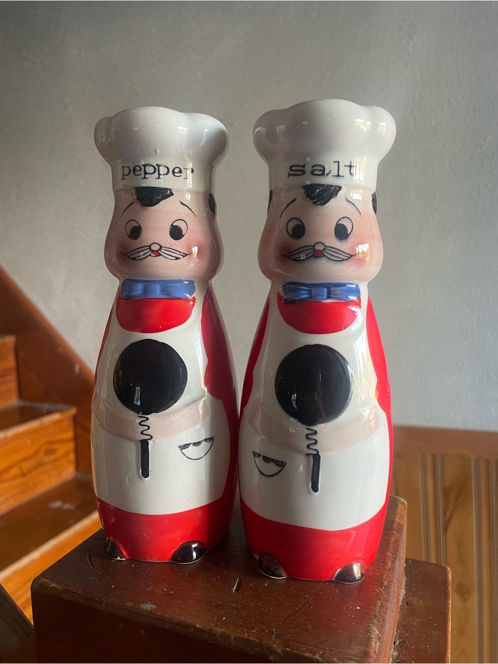 Vintage Japan Ceramic Chef Salt and Pepper Shakers unique collectible kitchen
